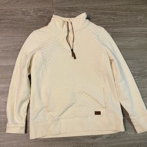 Cream LL Bean 1/4 Zip Pullover Womens Size M